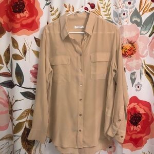 Equipment Silk Blouse Peach/Nude Size Medium